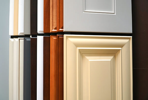 different color cabinets